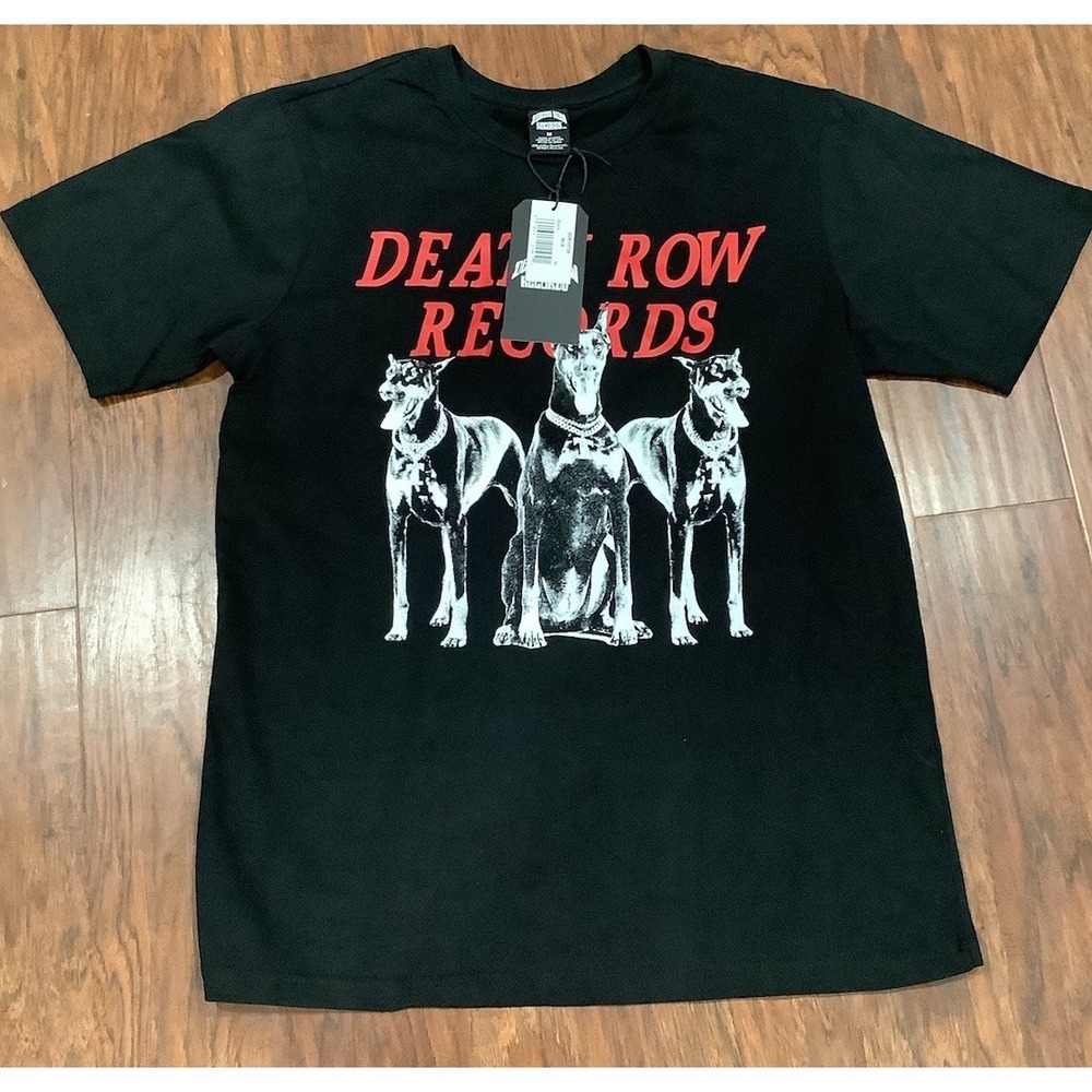 DEATH ROW RECORDS Shirt ADULT Medium BLACK RAP Hip Hop Suge Knight DRE Snoop NWT
